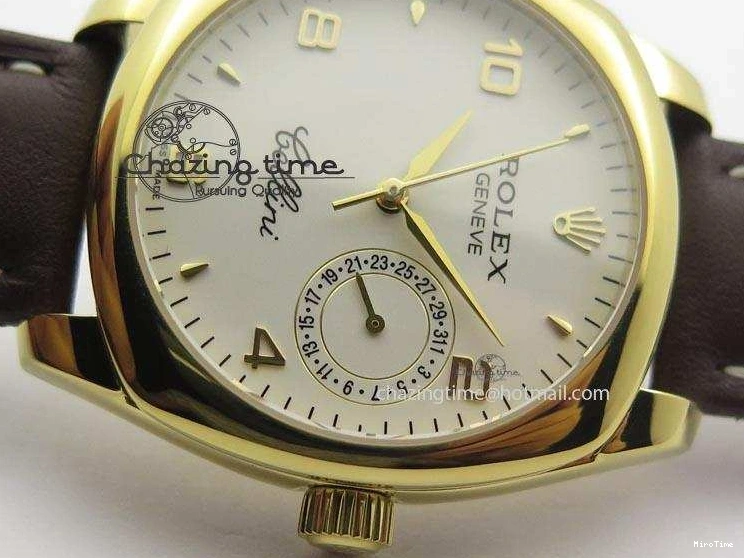 MiroTime 0419 Cellini Date YG White Numeral Dial On Brown Leather Strap A Affordable 3883